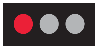 Horizontal traffic signal with the left red light illuminated