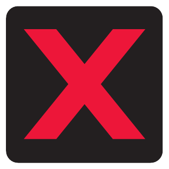 Red X on a black lane-control signal