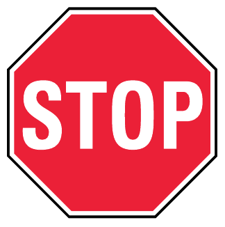 Red eight-sided STOP sign